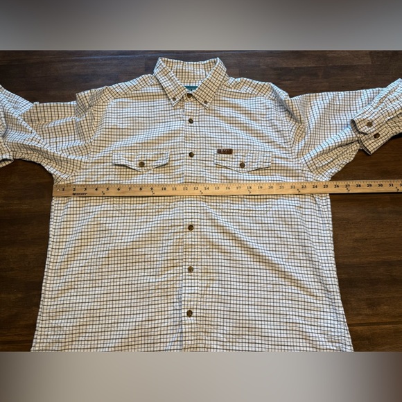 Woolrich Plaid Long Sleeve Button Up Shirt Men’s SZ XL Brown Cream Collared - Picture 6 of 7